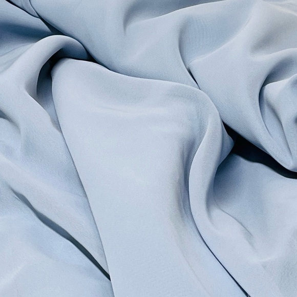 NEW Formal Skirt w/ Train Sheer Chiffon Dusty Blue Floor Length - Picture 2 of 12